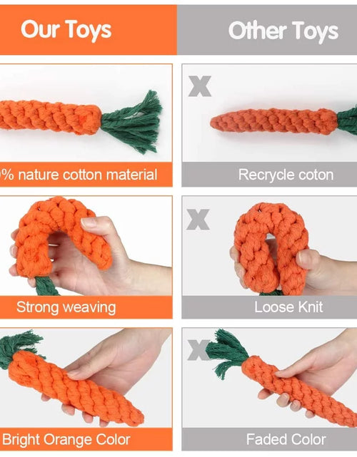 Load image into Gallery viewer, 5 Pieces Dog Chew Toys, Safe Durable Puppy Teething Chewing Braided Toys, Medium Large Pet Dog Cotton Knot Paws Fun Molar for Clean Teeth Healthy
