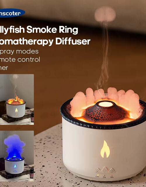 Load image into Gallery viewer, Volcano Flame Aroma Diffuser Jellyfish Smoke Ring Air Humidifier 360Ml Aromatherapy Essential Oil Diffuser Cool Gift
