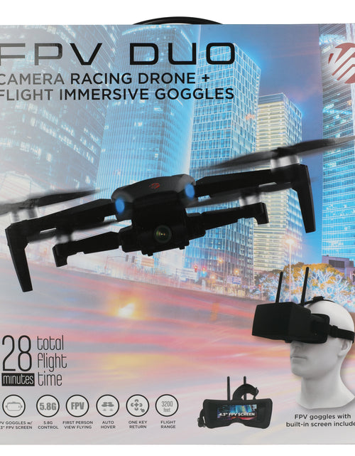 Load image into Gallery viewer, FPV Duo Racing Drone with Goggles and GPS, Black
