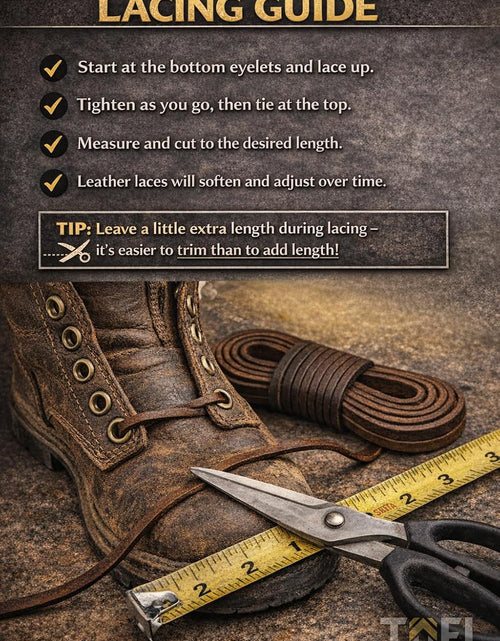 Load image into Gallery viewer, Leather Boot Laces|1/8 Inch Thick 72 Inches Long|2 Leather Strips [1 Pair]
