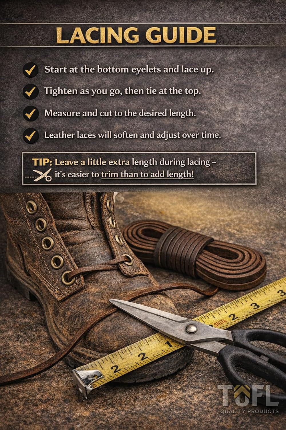 Leather Boot Laces|1/8 Inch Thick 72 Inches Long|2 Leather Strips [1 Pair]