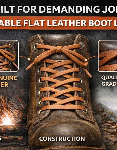Load image into Gallery viewer, Leather Boot Laces|1/8 Inch Thick 72 Inches Long|2 Leather Strips [1 Pair]

