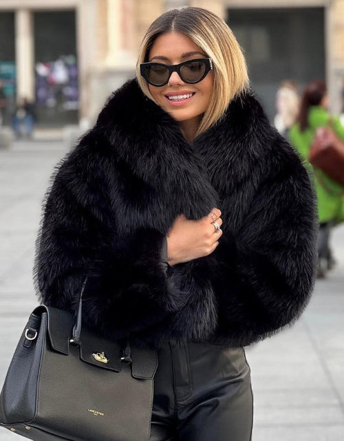 Load image into Gallery viewer, Winter Plush Coat Fashion Thicken Lapel Outwear Casual Long Sleeve Tops Womens Clothing
