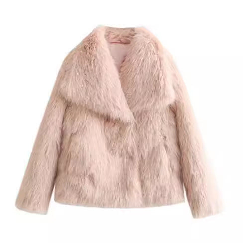Load image into Gallery viewer, Winter Plush Coat Fashion Thicken Lapel Outwear Casual Long Sleeve Tops Womens Clothing
