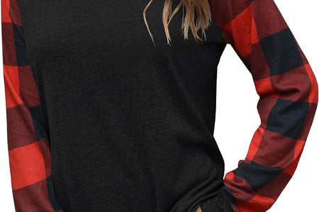 Womens Long Sleeve Shirts Crew Neck Pullover Sweatshirt Pattern Raglan Casual Tunic Tops