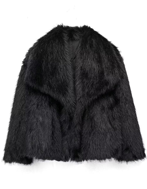 Load image into Gallery viewer, Winter Plush Coat Fashion Thicken Lapel Outwear Casual Long Sleeve Tops Womens Clothing

