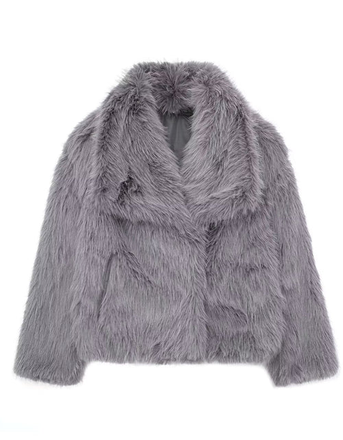 Load image into Gallery viewer, Winter Plush Coat Fashion Thicken Lapel Outwear Casual Long Sleeve Tops Womens Clothing
