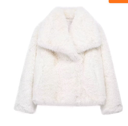 Load image into Gallery viewer, Winter Plush Coat Fashion Thicken Lapel Outwear Casual Long Sleeve Tops Womens Clothing
