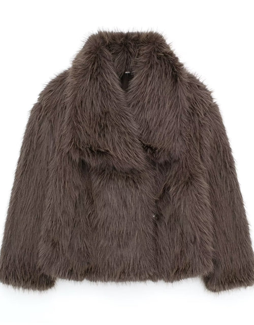 Load image into Gallery viewer, Winter Plush Coat Fashion Thicken Lapel Outwear Casual Long Sleeve Tops Womens Clothing
