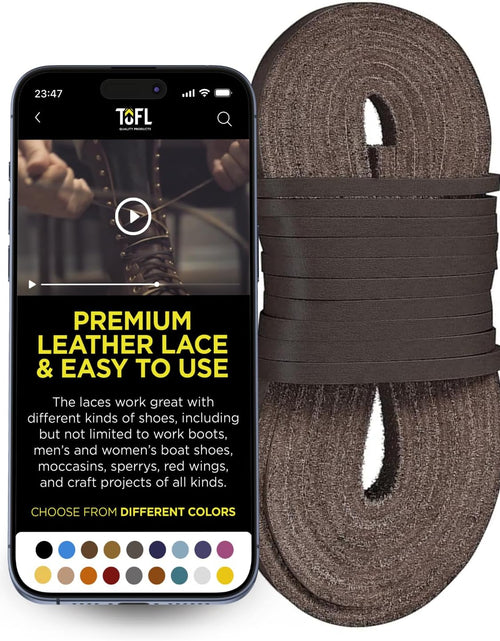 Load image into Gallery viewer, Leather Boot Laces|1/8 Inch Thick 72 Inches Long|2 Leather Strips [1 Pair]
