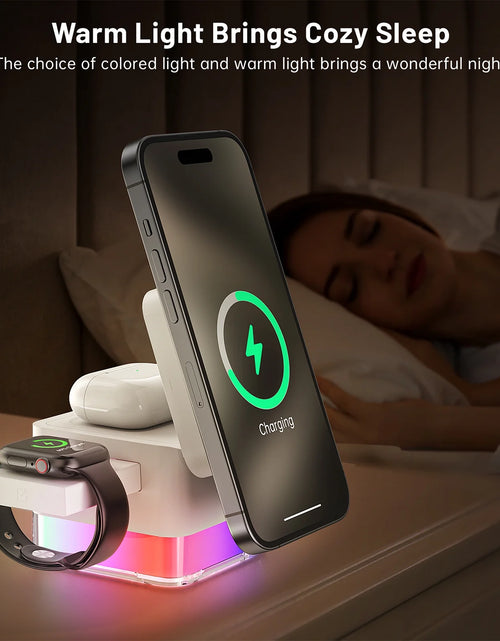 Load image into Gallery viewer, Wireless Charging Station, 3 in 1 Wireless Charger Stand for Multiple Iphone Devices, Wireless Charger for Iphone 16/15/14/13/12/Pro/Pro Max, Iwatch 10/SE/9/8/7/6/5/4/3/2, Airpods 2/3, White
