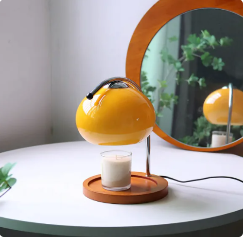 Aromatherapy Glass Table Lamp with Candle Warmer