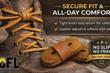 Leather Boot Laces|1/8 Inch Thick 72 Inches Long|2 Leather Strips [1 Pair]