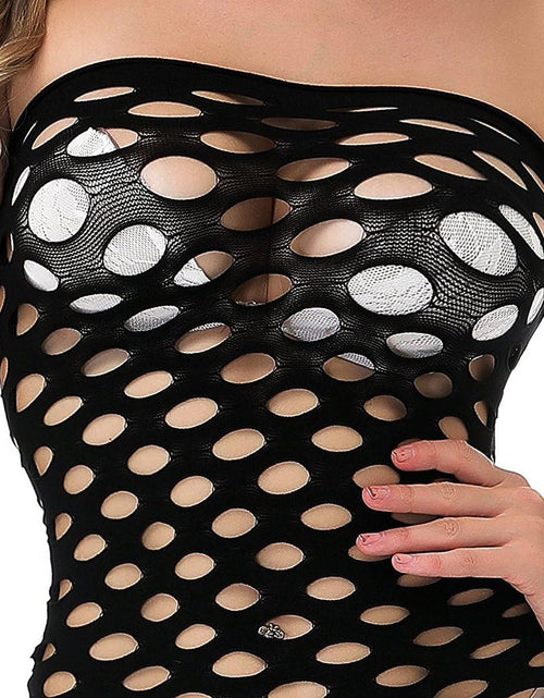 Load image into Gallery viewer, Sexy Womens Strapless Fishnet Lingerie Sleepwear Mini Dress Tube Chemise Bodysuit One Size
