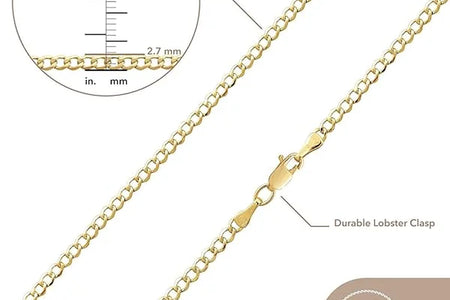 Gold Chain Necklace Collection - 14K Solid Yellow Gold Filled Miami Cuban Curb Link Chain Necklaces for Women and Men with Different Sizes (2.7Mm, 3.6Mm, 4.5Mm, or 5.5Mm)