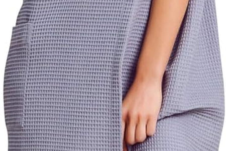Soft, Lightweight, Comfortable and Adjustable Closure, Quick Dry Waffle Spa/Bath Wraps with Pocket for Women