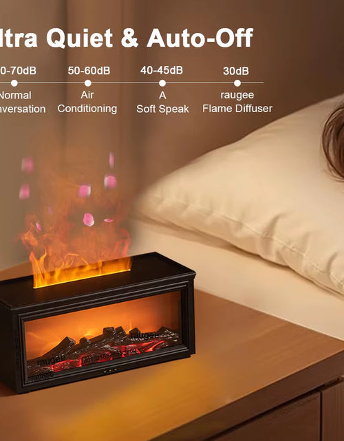 Load image into Gallery viewer, Aroma Air Humidifier Flame Fireplace Essential Oil Diffuser Desktop USB Cool Mist Maker Ultrasonic Aroma Diffuser with Remote
