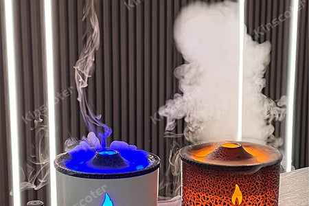 Volcano Flame Aroma Diffuser Jellyfish Smoke Ring Air Humidifier 360Ml Aromatherapy Essential Oil Diffuser Cool Gift