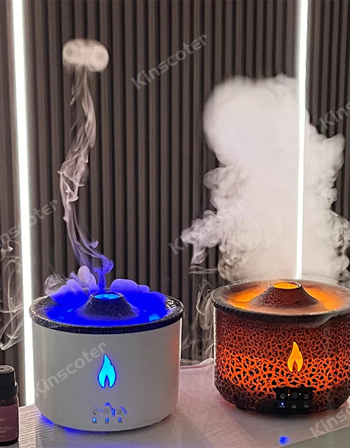 Load image into Gallery viewer, Volcano Flame Aroma Diffuser Jellyfish Smoke Ring Air Humidifier 360Ml Aromatherapy Essential Oil Diffuser Cool Gift
